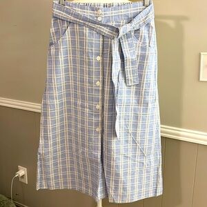 Draper James Linen Button Front Skirt. Size S. NWT